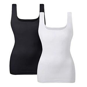 Camiseta sin mangas ajustada para mujer, ropa de moda informal de verano sin mangas con estampado de canalé - Product Image 1