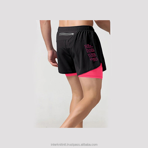 กางเกงขาสั้นออกกำลังกายผู้ชายแบบสองชั้น 2 in 1 สำหรับวิ่ง ฟิตเนส จ็อกกิ้ง ใส่เล่นกีฬาชายหาด แห้งเร็ว เหมาะสำหรับฤดูร้อน - Product Image 3