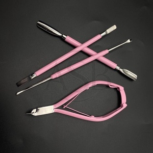 Baby Pink 2-en-1 Nail Art Tools Empujador de cuchara de uñas de cutícula de acero inoxidable de doble extremo para uso en salón de belleza - Product Image 3