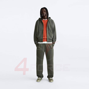 Sweat à capuche court ample pour homme, streetwear urbain, en molleton de coton 400 GSM, coupe décontractée, mode décontractée, fermeture éclair, OEM, marque privée - Product Image 1