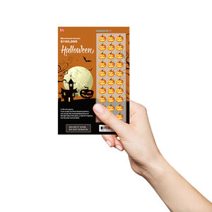 Grattez et gagnez billet de loterie <span class=keywords><strong>gratuit</strong></span> personnalisé Halloween jeu carte loterie impression numérique personnalisé gratter billets de loterie - Product Image 3