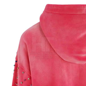 Sudaderas con capucha de diamantes de imitación de invierno con logotipo personalizado de bajo precio más vendido suave al tacto 100% algodón Ajuste de gran tamaño de alta calidad al por mayor - Product Image 5