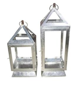Juego de farolillos colgantes de hierro de alta calidad de 2 piezas con acabado pulido para decoración del hogar farolillos colgantes de Metal - Product Image 1