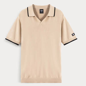 Camisetas Polo para Hombre, 100% Algodón, Cuello Alto, Manga Corta, Camisetas Polo Clásicas sin Cuello - Product Image 5