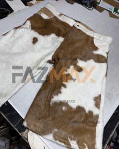 Short en cuir véritable imprimé vache personnalisé Short évasé en cuir de vachette Baggy d'été pour homme Short en cuir pour homme - Product Image 3