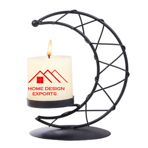 Acabado negro para Decoración de mesa y decoración de mesa de cena Diseño elevado Diseño de luna creciente portavelas de luz t - Product Image 1