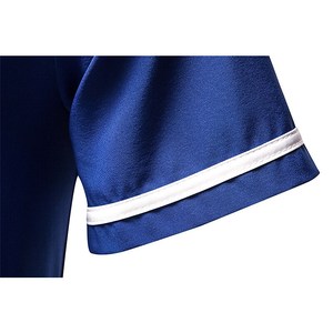 Maillot de baseball bleu à manches courtes de qualité supérieure chemises de l'équipe de jeunes bouton complet Logo personnalisé tissu doux grande taille prix d'usine - Product Image 4