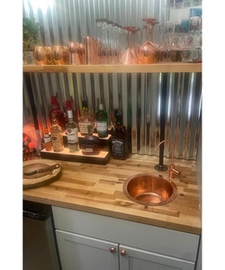 Elegante Lavabo de Cobre Martillado a Mano para Baño y Cocina, Material Duradero - Product Image 5