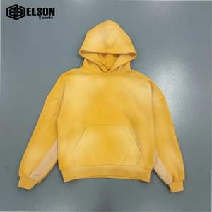 Nueva Sudadera con capucha Sun Faded para hombre, recortada, de gran tamaño, de peso pesado, logotipo personalizado, lavado con ácido, de alta calidad, con impresión 3D, suministro OEM - Product Image 1