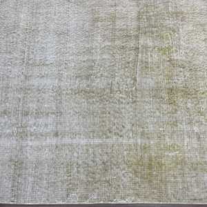 Tapis d'appoint vintage turc 3,3x5,9 pieds, tapis oriental en laine gris et blanc - Product Image 5