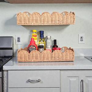 ISLA - Juego de 2 Cestas de Pared de Ratán Natural Tejidas a Mano, con Borde Festoneado, Organizador de Almacenamiento para Guardería, Baño, Cocina, Venta al por Mayor - Product Image 2