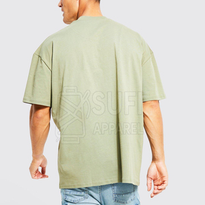 T-shirts surdimensionnés pour hommes de qualité supérieure, 100% coton tricoté, poids lourd, toucher doux, respirant, écologique, mode urbaine moderne - Product Image 2