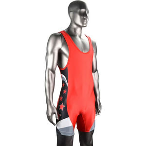 Singlets de lutte Longueur régulière Matériau extensible Conceptions sublimées Sports Standard Singlet Uniforme de lutte pour hommes - Product Image 2