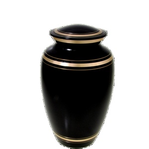 Nouvelle arrivée usine funéraire Urnes de crémation classiques noires et dorées pour cendres humaines de haute qualité - Product Image 1