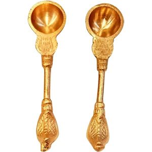 Meilleur look dans la cuillère en laiton Nouvelle cuillère en métal Havan en laiton poli Nouvelle cuillère en laiton pour accessoires de cuisine Nouveaux couverts - Product Image 3
