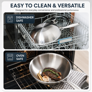 Juego de utensilios de cocina revestidos de 3 capas de acero inoxidable 304, sartén sin recubrimiento, olla para leche Wok, sartén para sopa para estufa de Gas de inducción, uso en cocina - Product Image 4