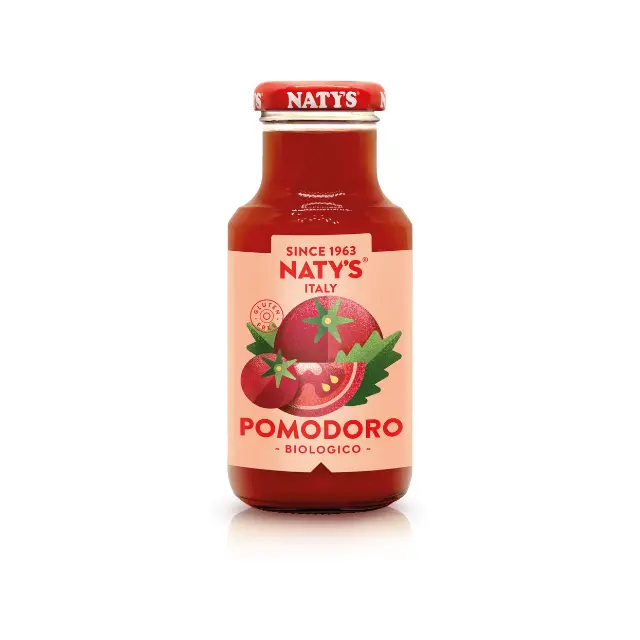 Produzione biologica artigianale pomodori pressati a freddo non da succo concentrato senza plastica 100%