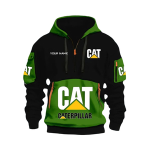 Custom Men 100% Cotton Oversized Anti-Pilling Multi-Pocket Zipper Sweatshirt 3D Trendy <b>Hoodie</b> Top Health Fabric - Product Image 5