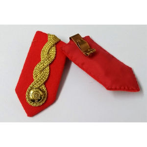 BDF Brigadier Gorgets <b>Gold</b> Braided Insignia & Decorative Border With Clip Back CEREMONIAL BAND HIGH CLASS GORGET COLLAR PATCHES - Product Image 1