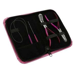 Pince à cheveux en acier inoxydable à revêtement violet, ensemble d'outils d'extension de cheveux emballés dans un sac avec pinces et boucles, au prix de gros - Product Image 6