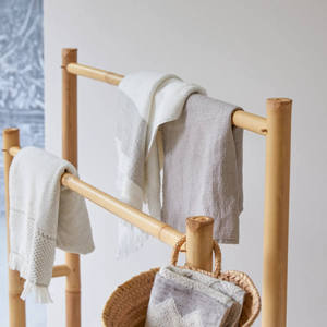 Handcrafted Bamboo Towel <b>Rack</b> Natural Freestanding Wooden Ladder Stand for Bathroom & Home Decor Made by VgreenArt Vietnam - Product Image 4