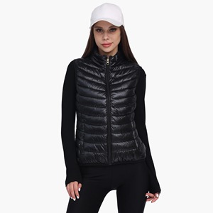 Chaleco acolchado plegable cálido ligero de Invierno para mujer con bolsillos impermeable sin mangas con cuello levantado abrigos prendas de vestir exteriores - Product Image 6