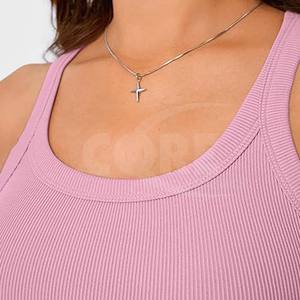 Custom Logo <b>Vest</b> Summer Cotton Ribbed Women Tank <b>Top</b> Breathable Sleeveless Crop <b>Top</b> For Ladies - Product Image 4