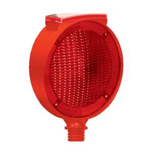 Luz Intermitente Solar Redonda de Doble Cara en Rojo, Producto de Advertencia de Tráfico - Product Image 1