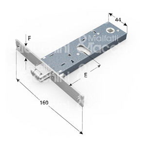 SERRURE POUR BANDE rouleau réglable 2 tours Avant en acier inoxydable Cylindre ovale non inclus - Product Image 1