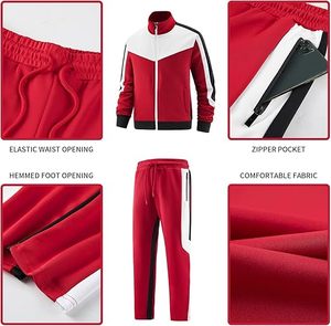 Zipper Sport Suit Custom Concevez votre propre survêtement pour hommes/femmes 100% Polyester Training Wear Survêtement de course coupe-vent - Product Image 6