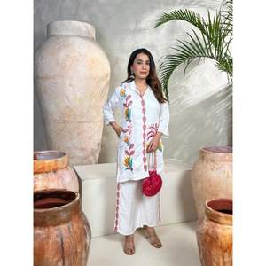 ชุดเดรส Kurti ดีไซน์เนอร์ Vetican Lemon Tree Cordset สำหรับงานออฟฟิศ งานเลี้ยง งานแต่งงาน งานรับรอง งานเทศกาล และงานพิธีกรรมแบบดั้งเดิม - Product Image 3