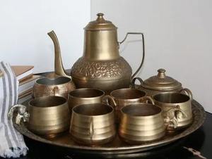 Juego de Teteras de Metal para Servir Té y Café, Decoración de Mesa para el Hogar y Jardín, Diseño en Relieve - Product Image 2