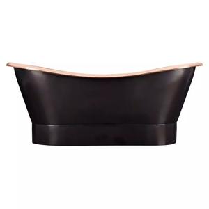 Haute qualité Thaine pleine lisse Antique noir cuivre Double pantoufle piédestal cuivre baignoire pour villas - Product Image 1