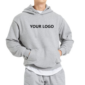 เสื้อฮู้ดผ้าโพลีเอสเตอร์สำหรับผู้ชายเสื้อมีสายสะพายไหล่ไม่มีเชือกพื้นฐานทำจากผ้าเฟรนช์600gsm กำหนดโลโก้ได้เอง600gsm สำหรับฤดูหนาว - Product Image 5