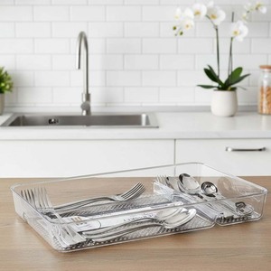 CASAMAX WL AA-2553 Cestello Portaposate Classico in Rattan, Soluzione per Cassetti da Cucina, Lavabile in Lavastoviglie, Impilabile - Product Image 3