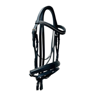 Brida de Cuero Personalizada de Alta Calidad al por Mayor, Banda para la Frente Acolchada, Banda para la Nariz, Diseño de Cristal, Ajustable, Ecuestre Inglesa ADIBA - Product Image 2