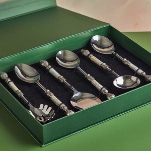 Cubiertos reutilizables de acero inoxidable y chapados en plata Juego de cubiertos dorados de acero inoxidable 18/10 - Product Image 2