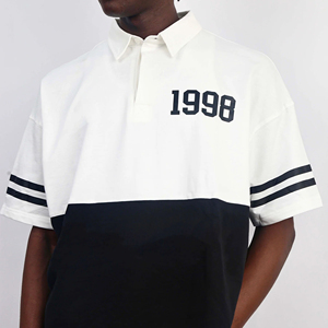 Meilleure qualité hommes surdimensionné pour polos avec col tournant respirant tricoté Logo personnalisé imprime personnalisé propre Logo - Product Image 3