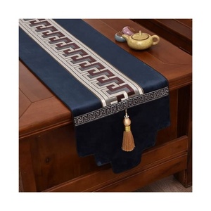 Hot Sale Wholesale 100% Organic Cotton Embroidered Factory Price Custom Design Extra-long Heat Resistant <b>Table</b> <b>Runner</b> for Home - Product Image 5