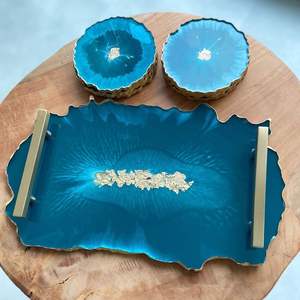 Bandeja de Resina de Lujo de un Solo Nivel para la Organización del Hogar, la Cocina y la Mesa, para Servir Bebidas, Aperitivos y Exhibir Accesorios Decorativos - Product Image 1