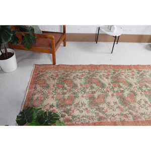 Tapis turc à accents persans 3,7x6,46 pi (113x197 cm), tapis en laine rouge vintage - Product Image 4