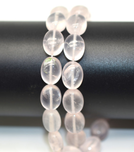 Cuentas ovaladas de cuarzo rosa natural, tamaños de 12X9 MM, cuentas de gran venta para la fabricación de joyas, cuentas ovaladas de cristal de cuarzo rosa - Product Image 3