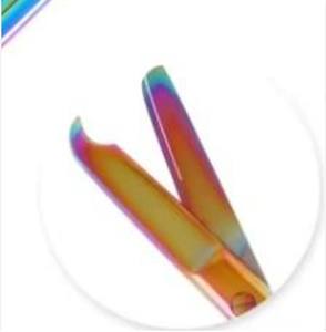 Ciseaux à point de suture 4.5 ''pointe incurvée ciseaux médicaux à lame tranchante couleur arc-en-ciel Instruments médicaux chirurgicaux en acier inoxydable - Product Image 1