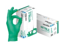 Gants en nitrile sans poudre testés pour les médicaments chimiothérapeutiques Bergamot ChemTough X2260 - Vert émeraude 6,0 g Taille M Antidérapants pour laboratoire chimique 240 mm
