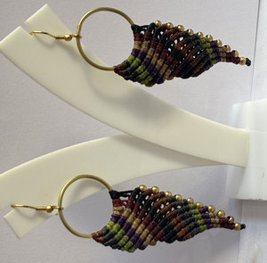 Candelabro de cuentas de latón con hilos de colores mezclados, par de pendientes de moda, joyería Vintage de 20mm para mujer, feliz cumpleaños - Product Image 1