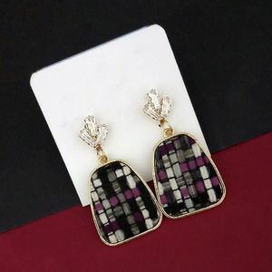 Urthn AD Pierre Plaqué Or Boucles D'oreilles Dangler 1315824A Ethnique Religieux Goutte et Goujon En Laiton Perle Diamant Bijoux pour Les Fêtes - Product Image 1