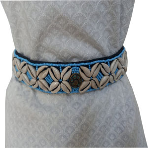 Coton coquille perlée ceinture pour femmes mode noir sac blanc occidental OEM Logo Style boucle tissu emballage pièces couleur Eng - Product Image 4