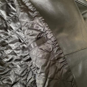 แจ็กเก็ตหนังแท้สำหรับผู้หญิง, แจ็กเก็ตหนังมีซิปแขนยาวสีพื้นใหม่ล่าสุดฤดูใบไม้ร่วงฤดูหนาว - Product Image 5