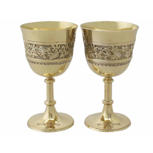 Gobelet à boire de vin de couleur or en métal fait à la main avec style antique parfait pour le vin et le champagne servant des accessoires de bar - Product Image 2