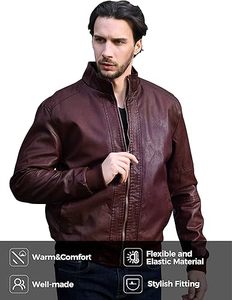 Chaqueta de Piel de Vaca para Hombre, Transpirable, Ecológica, de Secado Rápido, Cálida para Invierno, Cuello Alto, Informal, Personalizable, de Alta Calidad y Razonable - Product Image 4